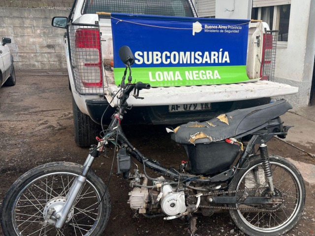 En Loma Negra secuestraron una moto robada en Azul